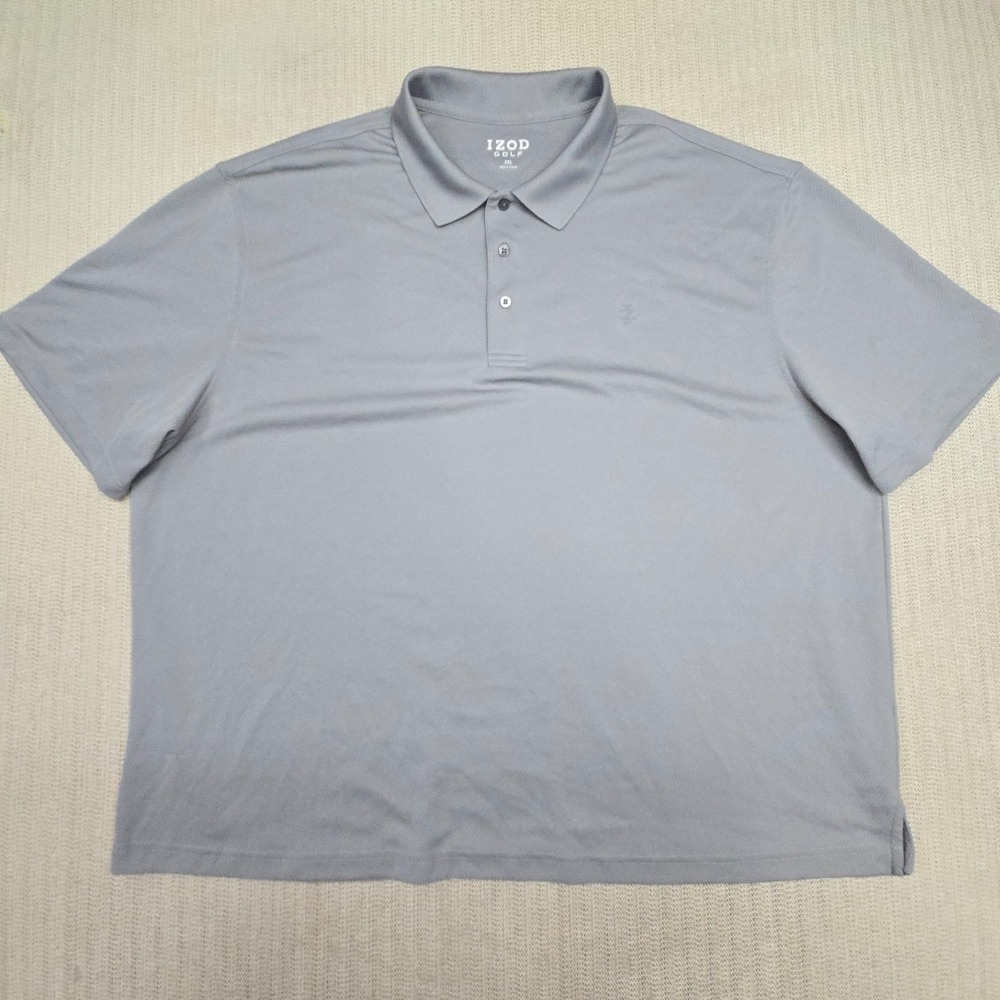 Izod Golf Polo Shirt Mens 3XL Gray Short Sleeve Stretch Performance Lightweight